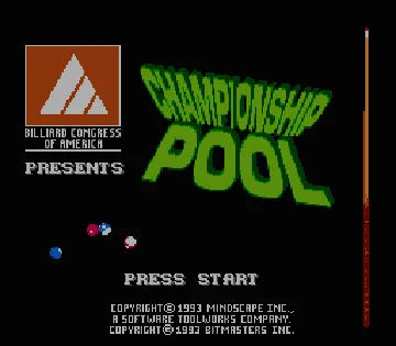 Championship Pool (USA) screen shot title